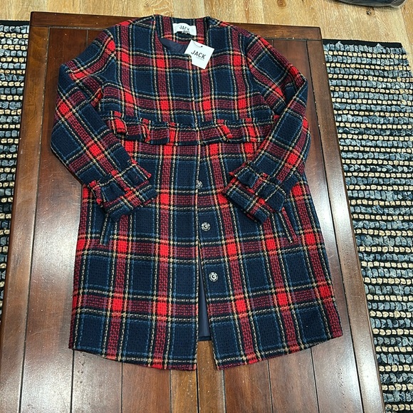 Anthropologie Jackets & Blazers - ANTHROPOLOGIE Jack by BB Dakota blue red Plaid Coat size